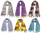 Fusfus WomenS Printed Chiffon Scarves And Stoles, Free Size(Multicolour, Fs2242) Pack Of 6 (Multicolor4)