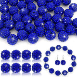Royal Blue Rhinestone Crystal Clay Beads 12mm for Friendship Bracelet- 50pcs Round Bling Sparkle Pave Diso Beads for Jewelry Mak