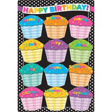 Ashley Productions ASH91037 Smart Poly Chart, B&W Polka Dots Happy Birthday, Polypropylene (PP)/Steel, 13 x 19