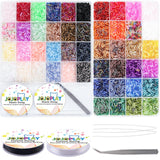 JOJOPLAY Tube Seed Beads Crafts Glass Bugle Beads Embroidery Beads 7mm with Beads Needle Crystal String for Jewelry Embroidery M