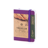 Pentalic 3 x 4 Pocket Sketchbook Traveler Journal, 160 Pages, Purple