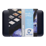 Van Gogh Watercolor Paint Set, Plastic Pocketbox, 12-Half Pan Specialty Metallic & Interference Colors Selection