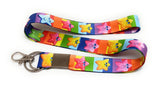 Smiley Face ID Card Holder Fabric Lanyard Multicolour Keychain