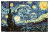 Trends International The Starry Night by Vincent van Gogh Wall Poster, 14.725 x 22.375, White Framed Version