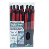 Monteverde S106 Clip Action OneTouch Ballpoint Pen With Front Stylus, 12/Pack, Red (MV36174)
