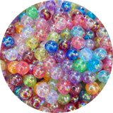 LIMAOLLY 1000pcs 6mm BAcrylic Round Bubble Beads AB Colorful Plastic Loose Spacer Beads for DIY Craft Making Necklace Bracelet E