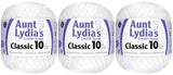 3Pack Aunt Lydias Classic Crochet Thread White Size 10 Value Pack 1000 Yards Each