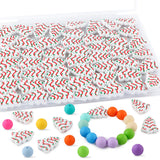 Kovict 50Pcs White Christmas Tree Silicone Focal Beads, Focal Silicone Beads for Keychain Christmas Pens Making