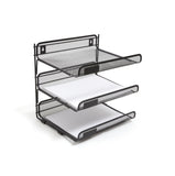 TRU RED Wire Mesh File Organizer, 3Compartment, Vertical