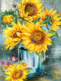igoodom Sunflower Diamond Art Kits for Adults, Sunflower Diamond Painting Kit, Full Drill Round Diamond Art Kits, DIY Gem Art an