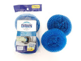 Dawn Scrubbers, Set of 4 Durable Non-Scratch Poly Mesh Scrubbies for Washing Dishes (2 Packages of 2)