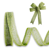 JaoZuyard Sage Green Burlap Ribbon 1/2 inch X 10 Yard Natural Linen Woven Wired Ribbons DIY Handmade Edging Production Wreath Ho
