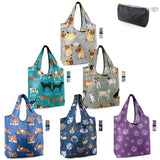 BeeGreen Dog Lover Gifts for Women Animals Reusable Grocery Bags Shopping Bags Bulk 6 Pack 50LBS X-Large Foldable-Machine Washab