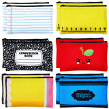 12PCS Back to School Makeup Bags Apple Notebook Cosmetic Bags Crayon Pencil Case Toiletry Travel Pouch Teacher Appreciation Gift