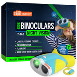 Night Vision Binoculars for Kids & Toddlers, Birthday Gift Ideas, Outdoor Exploration Toys, Binocular + Flash Light & Face Comfo
