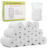 Noe & Malu 12pc Plaster of Paris Rolls - Fast Setting Gauze for Mache, Belly Casting, & Sculptures | Art and Craft Bandages, Wra