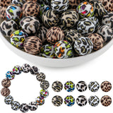 HHCFAST 50Pcs Multicolor Leopard Silicone Beads for Keychain Making, Pattern Print Silicone Beads for Pens Necklace Bracelets Cr
