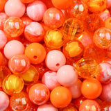 BERMRO 16mm Acrylic Beads 100pcs Orange Focal Spacer Bead Chunk Bubblegum Beads for DIY Crafting Necklace Bracelet Jewelry Makin