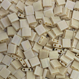 Miyuki Tila Beads - 2 Hole Square Beads, 5x5x1.9 mm, 5 Grams Glass Beads Cream (TL493FR)