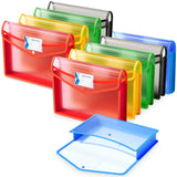 HOTFIX Pack of 10 Multicolour Document File Folders, Snap Button Closure, Strong Stitched Edges, Poly Cloth Border Document Bags