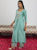 Libas Women'S Chanderi Silk Kurta Set (49282 Sea Green L