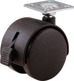 Shepherd Hardware 9579 2-Inch Office Chair Caster, Twin Wheel With Brake, 1-1/2-Inch Sq. Plate, 75-Lb Load Capacity