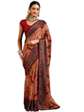 Libas Women'S Poly Chiffon Saree (16145_Rust)