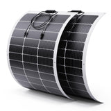 Callsun 200W Flexible Solar Panel Kit (2x100W), Heat-Reflective White Backsheet, Marine-Grade ETFE Solar Panel, IP68 Waterproof