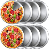 Thenshop 8 Pieces Silver Pizza Pans 12 Inch Bakeware