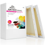 PHOENIX Stretched Canvas for Painting 9x12 Inch/8 Value Pack, 8 Oz Triple Primed 5/8 Inch Profile 100% Cotton White Blank Canvas