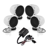 BOSS Audio Systems MC470B 3 Inch Motorcycle Full Range Speakers and Amplifier Sound System - Bluetooth 2 Channel Amplifier, Weat