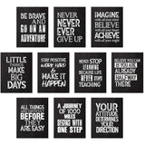 10 Pieces Inspirational Wall Poster Positive Quote Posters Wall Decor Affirmation Art Posters with 80 Glue Point Dots for Classr