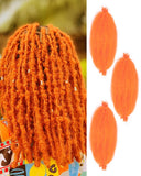 3 Packs Springy Afro Twist Hair with Crochet Hook, 12 Inch Orange Pre-Separated Marley Crochet Braiding Hair for Distressed Soft Locs, Synthetic Hair Extension for Women