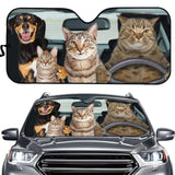 Suhoaziia Dog & Cats Car Windshield Sunshade Blocks Heat and Sun Easy to Use Sun Shield That Keeps Your Vehicle Cool (57.1 x 27.