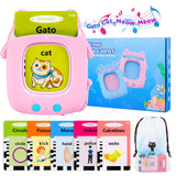 Toddler Toys Talking Flash Cards for 1 2 3 4 5 6 Year Old Boy Girl Birthday Gift, Montessori Educational Bilingual Spanish & Eng