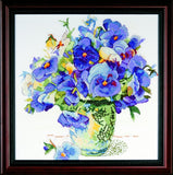 Design Works Crafts Tobin DR0394 Pansy Floral Counted Cross Stitch Kit14X14, by The Yard, MultiColour, 14 Count