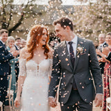 Kind Confetti Biodegradable Rice Paper Heart Confetti, 28000 Pieces, Water-Soluble Wedding Toss Confetti, White or Sunset Mix, 1
