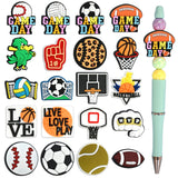 20Pcs Sport Silicone Focal Beads Bulk for Pens Ball Silicone Beads for Beaded Pen Keychain Bracelet Making