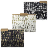 Graphique Designer Black, White, and Gold Polka Dots File Folders | Set of 9 (3 Designs) | Letter Size Organizers | Decorative O