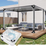 12' x 20' Clear PVC Vinyl Tarp - Waterproof with Grommets, Heavy Duty Outdoor Camping, Transparent Raincloth for Roofs (14 Mil,