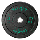 Yes4All 2-Inch Bumper Plate, Olympic Weight Plates for Weightlifting & Strength Training - 25 LBS (Single)