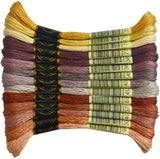 14 Skeins Rainbow Color Embroidery Floss- Cross Stitch Threads - Friendship Bracelets Floss - Crafts Floss, Light Desert Sand Gr