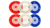 Set of 6 Patriotic Reusable Plastic Paper Plate Holders for 9 Plates, Red White and Blue Patriotic Colors, Perfect for 4th of Ju