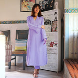 Anni Designer Women'S Rayon Blend Straight Solid Kurta With Pant (Janpad Purple_S_Purple_Small),Purple,S,Rayon Blend,Classic,