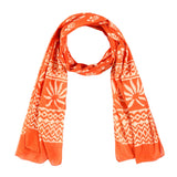 Ravaiyaa Attitude Is Everything Beautiful Floral Scarf Pure Cotton Hand Block Printed Dupatta (Orange)