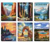 6 Pack National Park Diamond Art Kits for Adults Beginners,Diamond Painting Kits for Adults,5D Full Drill DIY Diamond Dot Gem Ar