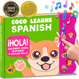 Coco Learns Spanish: Musical Spanish Books for Kids 1-3, Spanish English Toys for Babies & Toddlers 1-3, Baby & Toddler Spanish