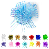 Allgala 12-PC 4 Inch Medium 3CM Organza Ribbon Pull Flower Bow for Gift Wrapping Baskets Wedding D cor - Light Blue-GP90610