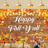 Happy Fall Yall Banner Backdrop 6x4FT Autumn Maple Leaf Harvest Pumpkin Background Happy Thanksgiving Party Decorations Supplie