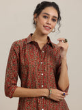 Libas Women'S Silk Blend Ethnic Motifs Regular Kurti (29612 Rust Rust M